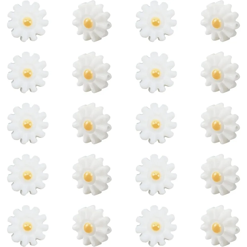 20 Pcs 10mm Natural Freshwater Shell Flower Beads Daisy Spacer Beads Flower Loose Beads for DIY Crafts Making Jewelry Bracelets