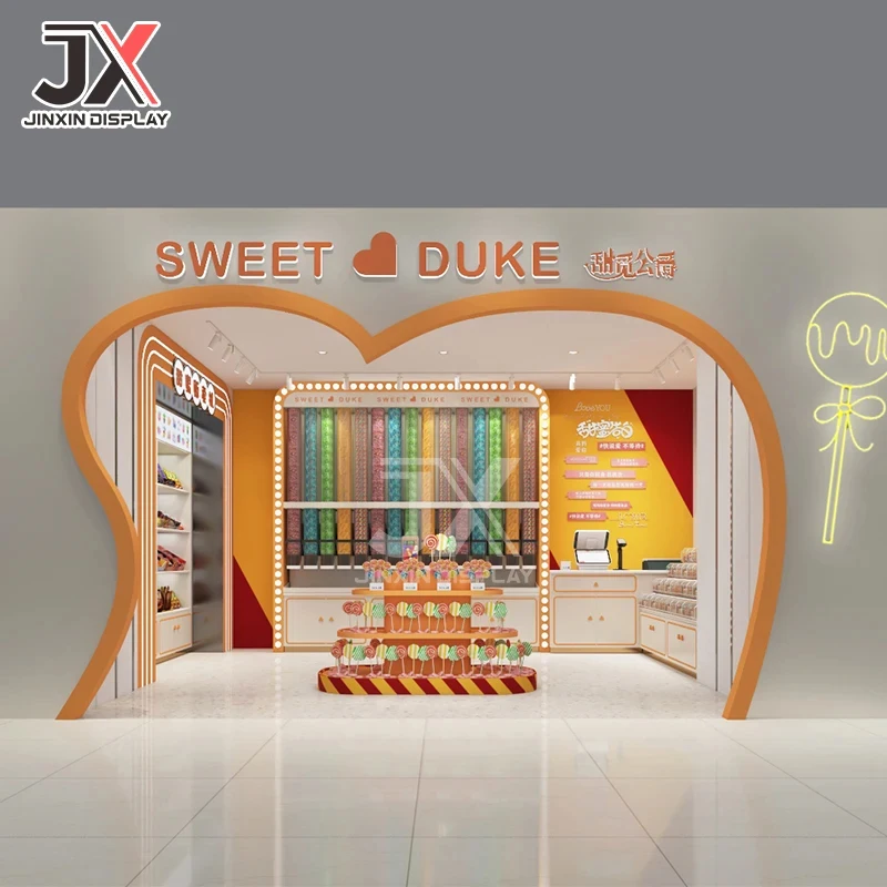 Picture 3: custom.Store Counter Design Customizable LED Rectangular Retail Display Cabinet Candy Dried Fruit Chocolate Snacks