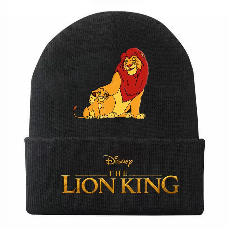 2024 The Lion King Simba Printed Hat Winter Warm Child Hat Knitted Cap Beanie Hat Girls Boy Stretch Knitted Crochet Beanies Hats