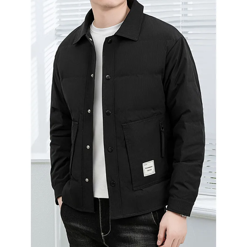 New Arrival Men\'s Casual Duck Down Jackets 2026 Autumn Winter Single Breasted Puffer Coats Street Windproof Warm Padded Clothing