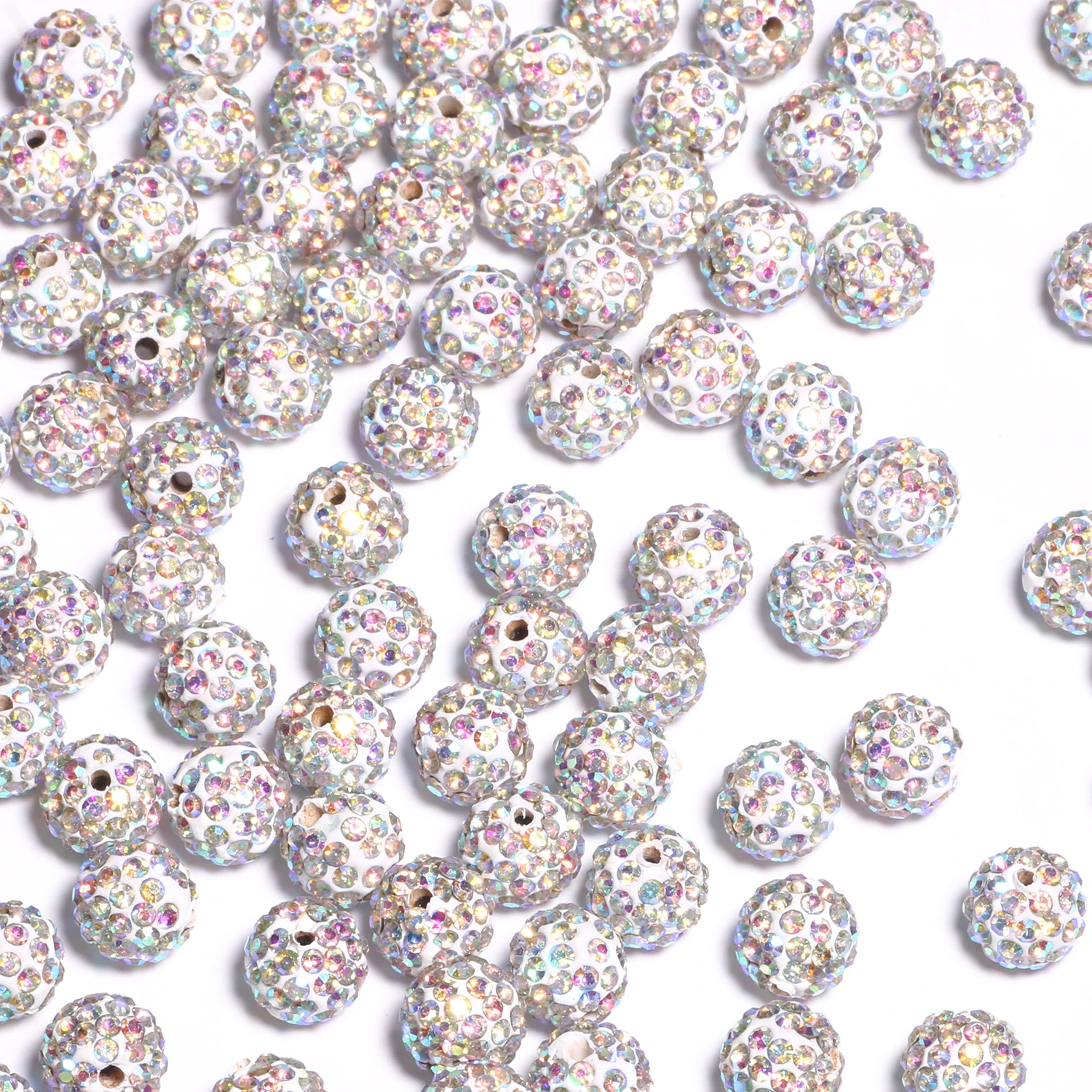 Crystal Rhinestone Pave Disco Ball Clay Bead Round Loose Beads Charms for Jewelry Making DIY Bracelet Necklace Earring Accessory