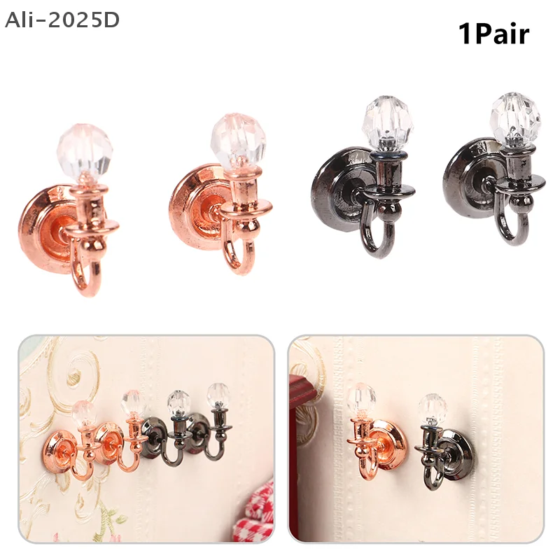 

1Pair 1:12 Dollhouse Miniature Wall Light Lamp Home Furniture Model Decor Toy Doll House Accessories