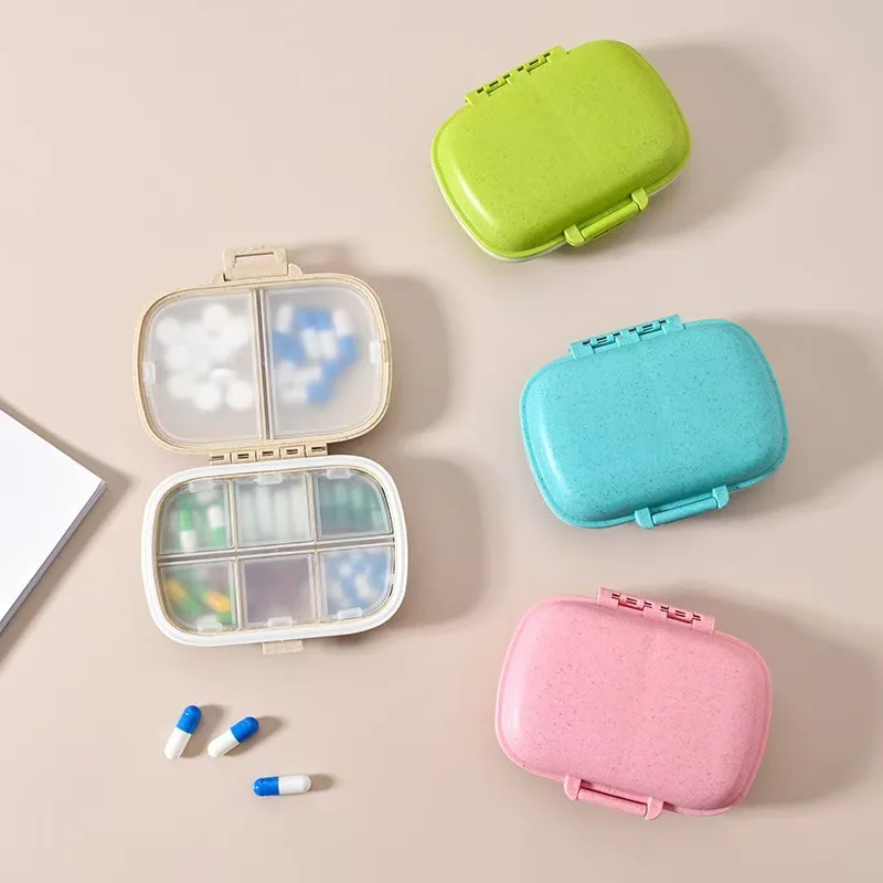 Sealed Anti Dust Travel Pill Box Moisture-proof Mini Storage Box 8 Grids Portable Small Medicine Box
