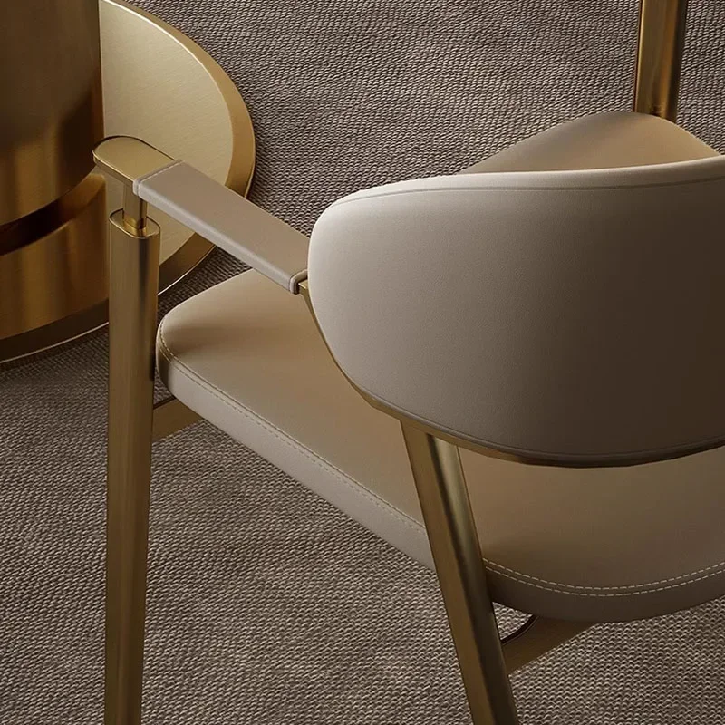 

Leather Metal Cheap Dining Chairs Steel Balcony Home Kitchen Bar Stools Living Room Chairs Low Sillas Para Comedor Furniture