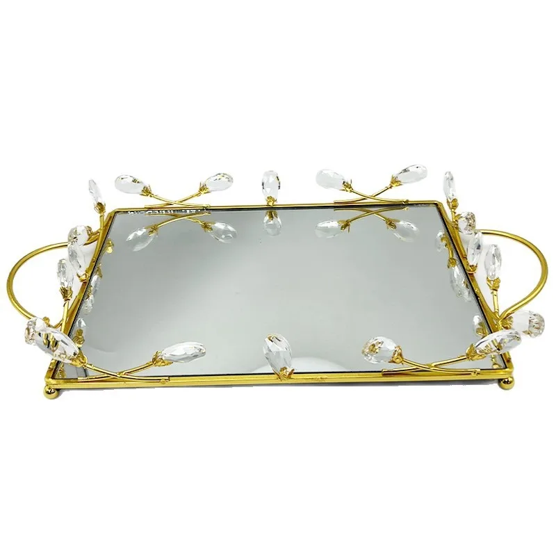 Mirror decorative tray, living room storage home ornaments c