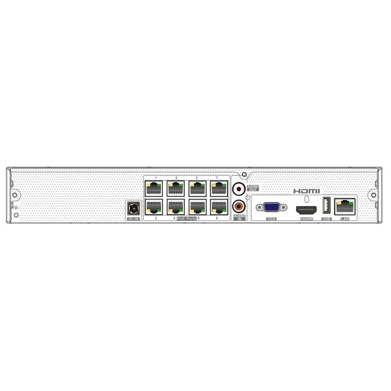 8CH 4K 8MP/6MP/5MP/4MP/3MP/2MP Poe Nvr 4k With 8CH POE Ports, With 1 SATA HDD Slot And Face Detection