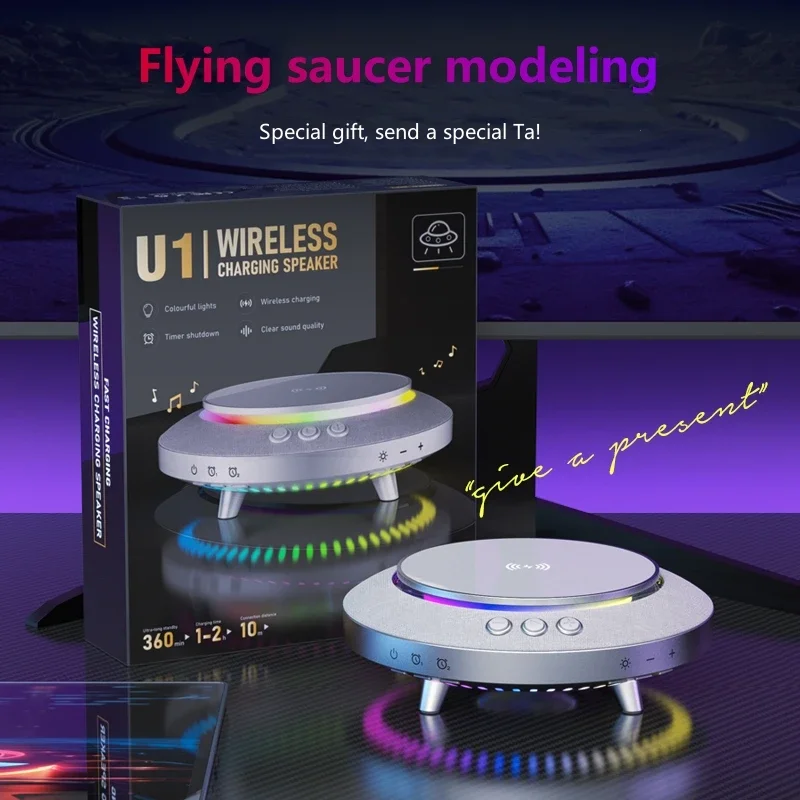 مبيعا سطح المكتب مكبرات صوت بخاصية البلوتوث 15 واط شحن لاسلكي سريع أضواء ملونة مرحبا فاي جودة الصوت Feidie موضة النمذجة