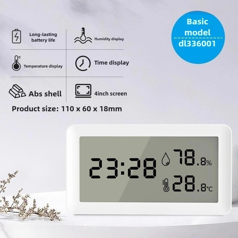 Electronic Thermometer Hygrometer Weather Station for Home Indoor High‑Precision Table Clock LCD Digital Humidity Monitor Device