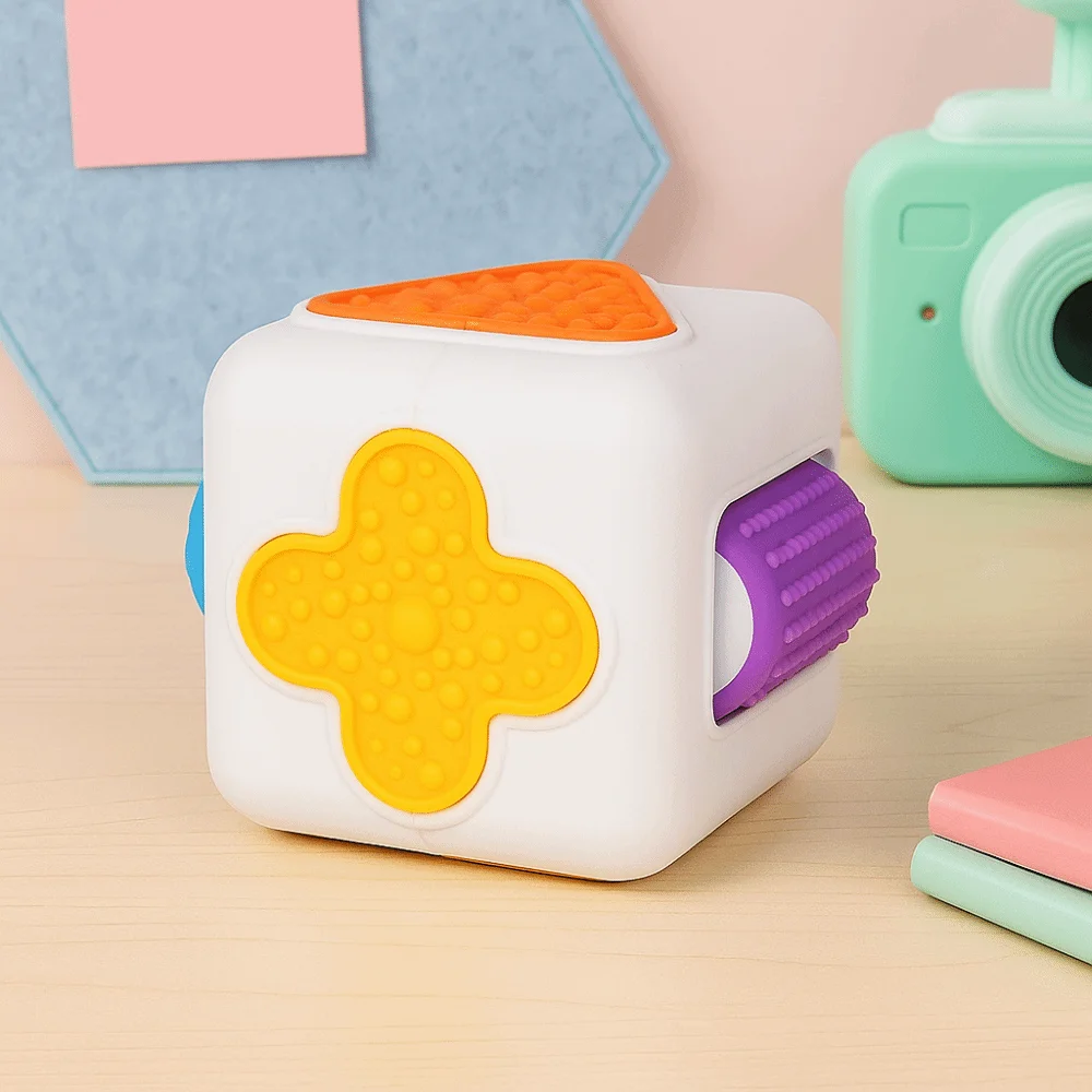 متعددة الأوجه الحسية السداسية الهندسة ثلاثية الأبعاد مجسمة السداسية الحسية مكعب قوس قزح اللون مادة السيليكون #5