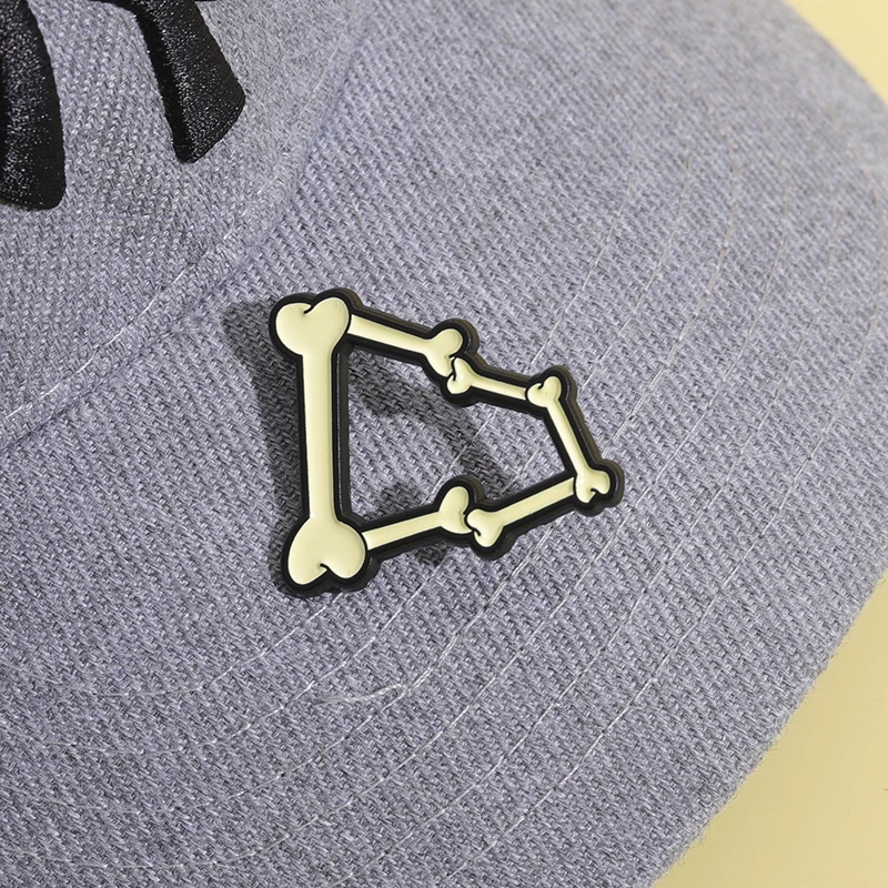 Creative Bone Frame Cap Decorative Pins Clothes Backpack Enamel Pins Metal Accessories Lapel Badge Jewelry Gift for Friends