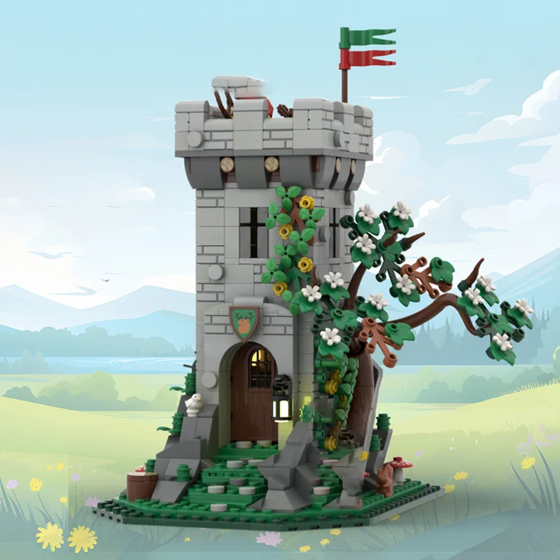 MOC Winter Wachsturm Gebäude Schloss Modell kleine Partikel passende Spielzeug Bausteine Dekoration Stück 701 Stück Set