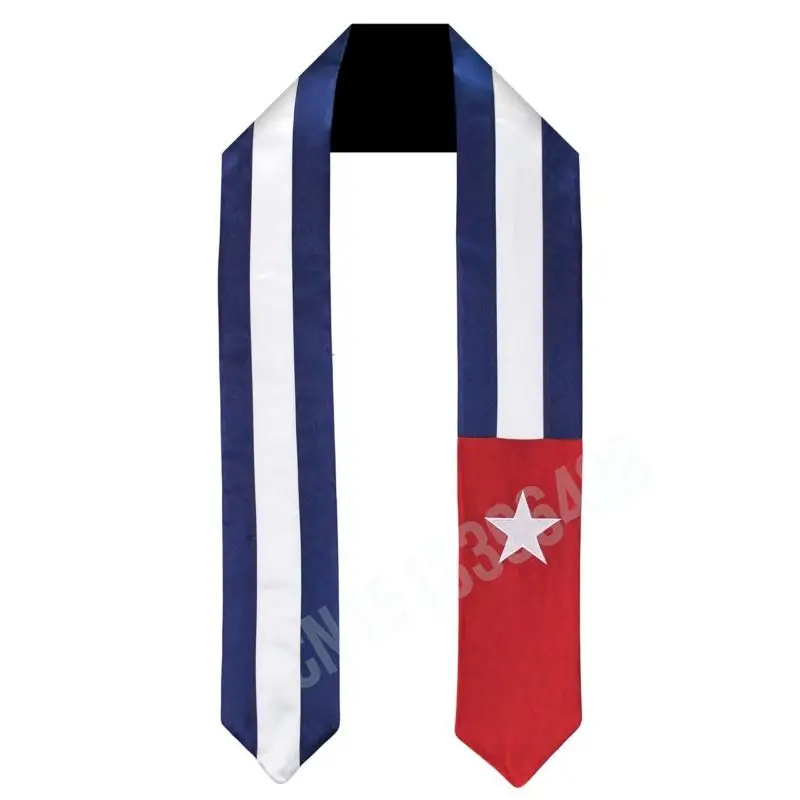 

Cuba Flag Scarf Top Print Graduation Sash Stole International Study Abroad Adult Unisex Party Accessory