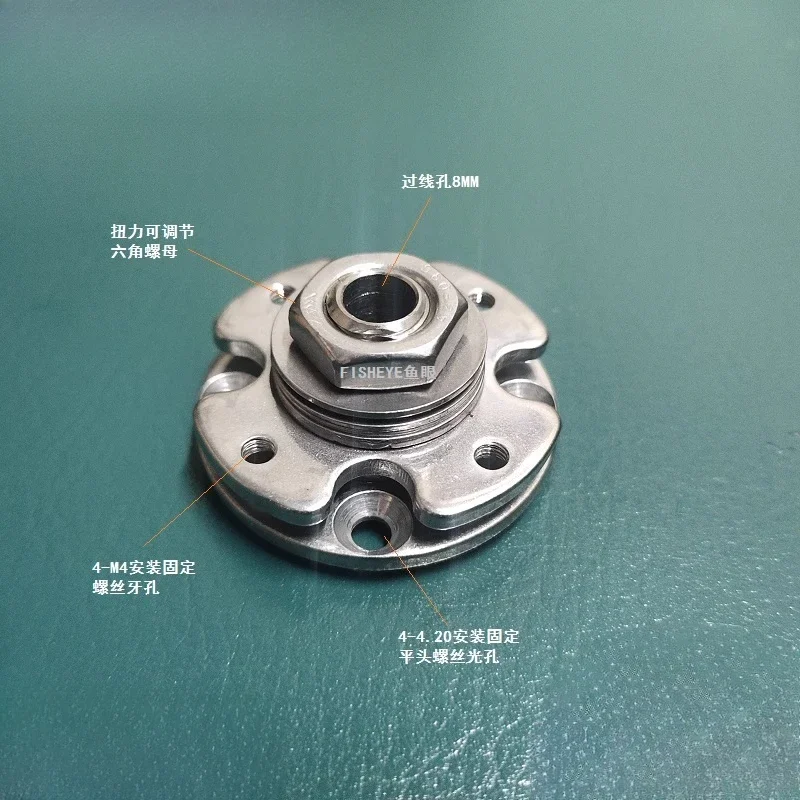 Pure handle stainless steel SUS304 hollow hole 8 salt spray test passed 96H, can stop at will, disc damping shaft is optional