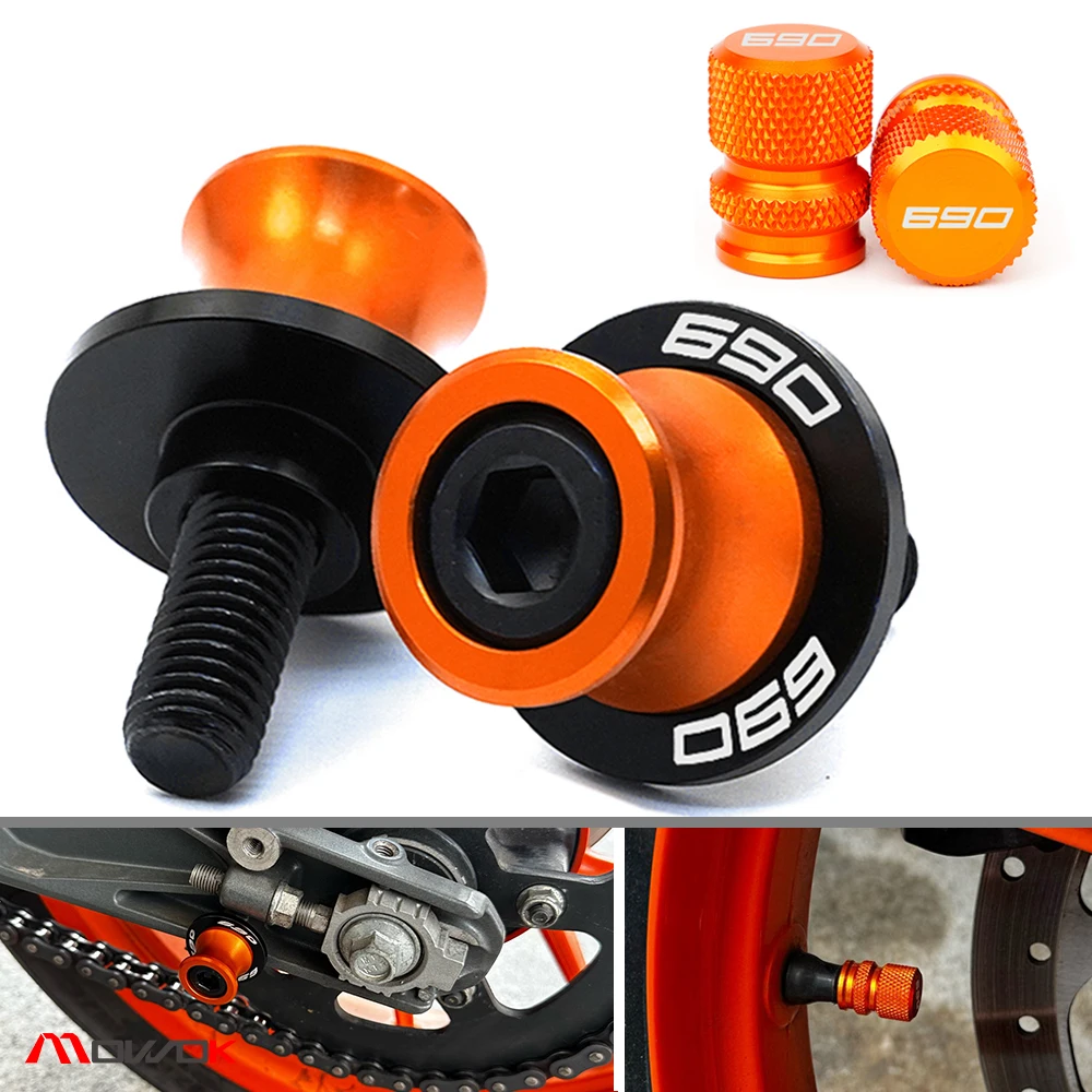 Para KTM 690 SMC Du-ke 690SMC SMC R 690Du-ke 2009-2021 2022 2023 tapas de válvula de motocicleta M10 carretes basculantes tornillos de soporte deslizante