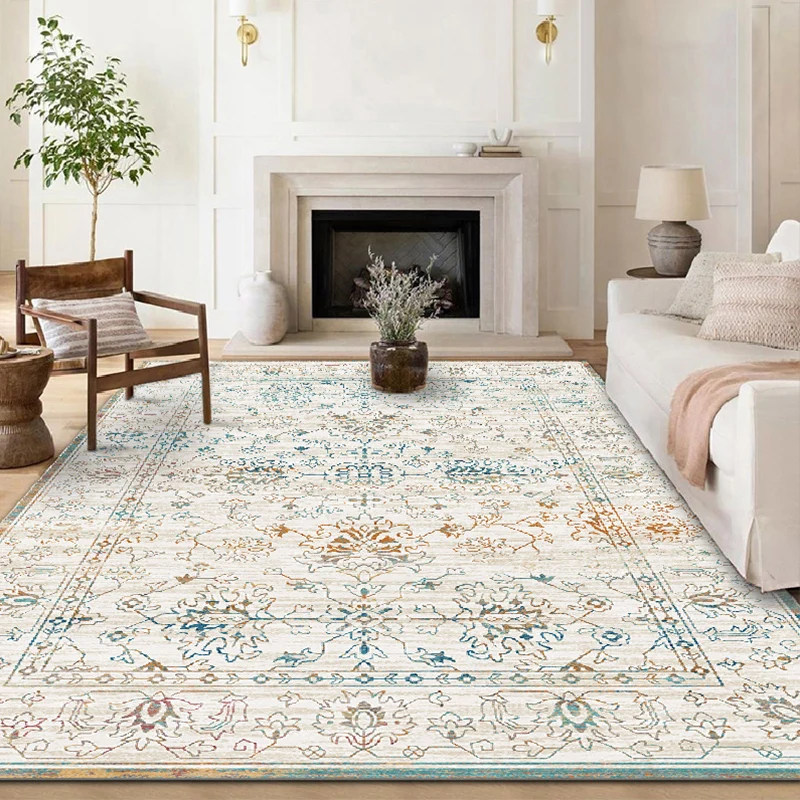 Europe Carpet Living Room hogar Bedroom Blue Area Rugs Coffee Table Non Slip Mat Vintage Persian American Carpet