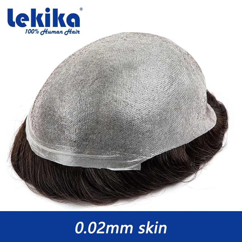 

Ultra-Thin 0.02mm Skin Natural Hairline Men's Wig 90% Density Male Hair Prosthesis V-LOOP 100% Human Hair Wigs 6'' Hair System