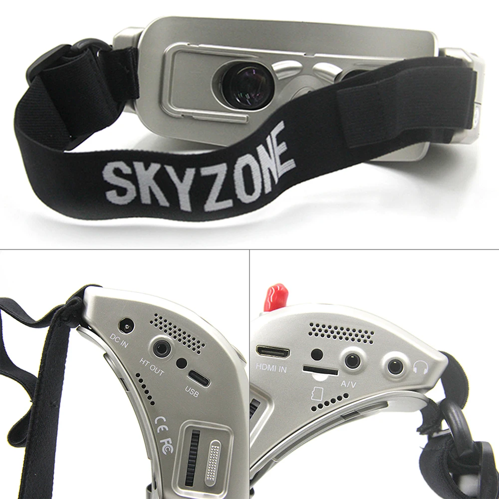 Skyzone SKY04X/L FPV Kính Đầu Dây Đeo Mặt Nạ PU Lót W/Gậy Phép Thuật Vòng Băng Cho Xe Đua máy Bay Không Người Lái RC Phụ Tùng