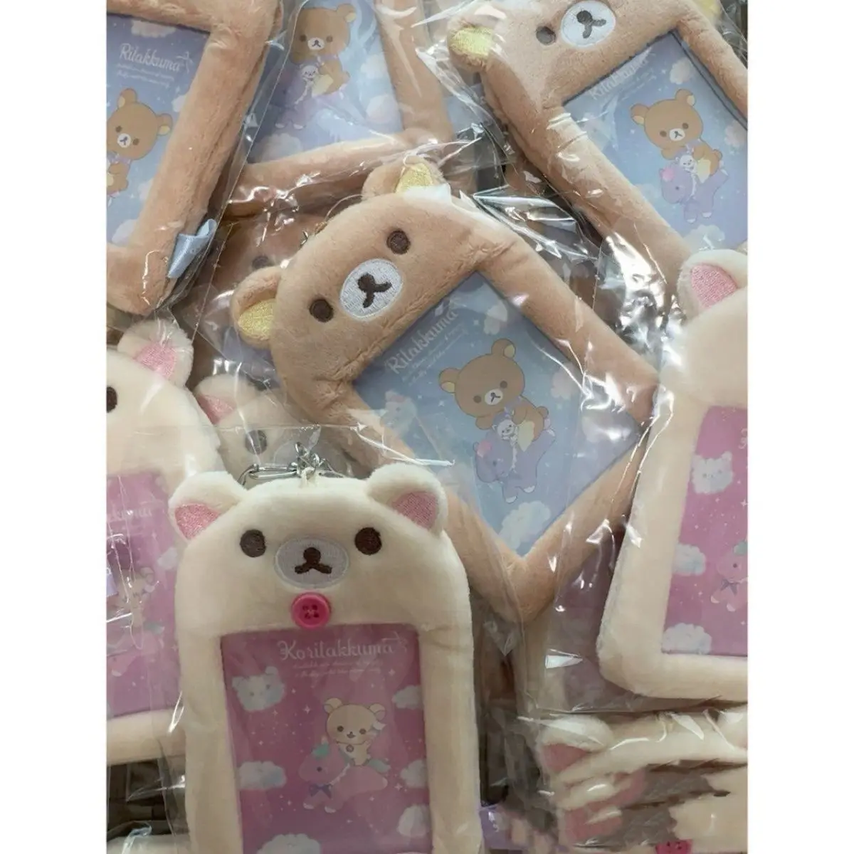 

Kawaii Rilakkuma Cute Rice Card Plush Bus Campus Protection Cover Student Small Card Cover Love Bean Photo Pendant Girl Gift Toy