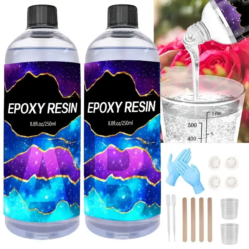 1:1 Crystal Clear Epoxy Resin Kit High Gloss & Bubbles Free Art Resin Supplies for Coating and Casting Craft DIY Jewelry Making