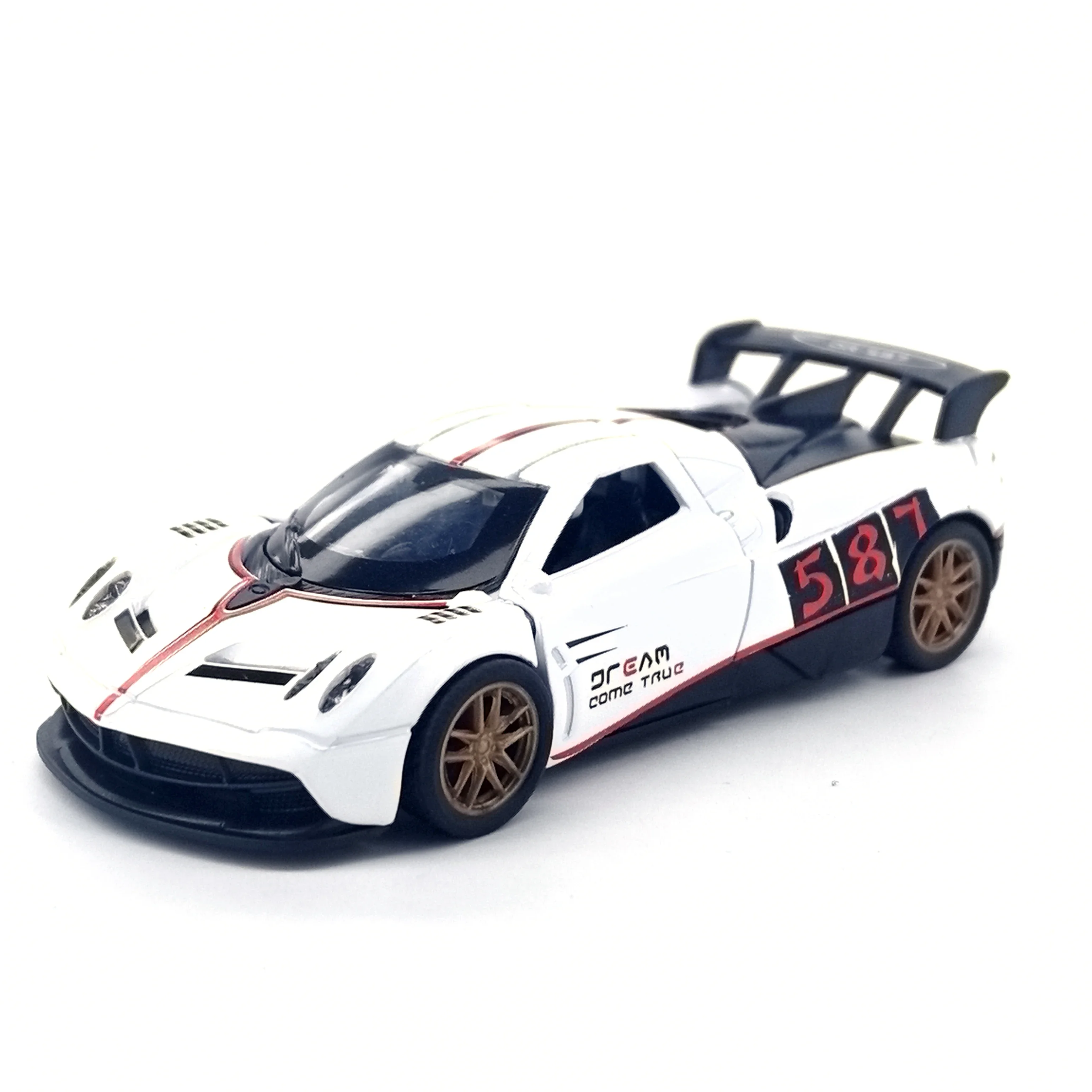 Alloy Car Toy with Opening Doors Children's Play Vehicle Realistic Racing Sports Car Pullback Function Model Car