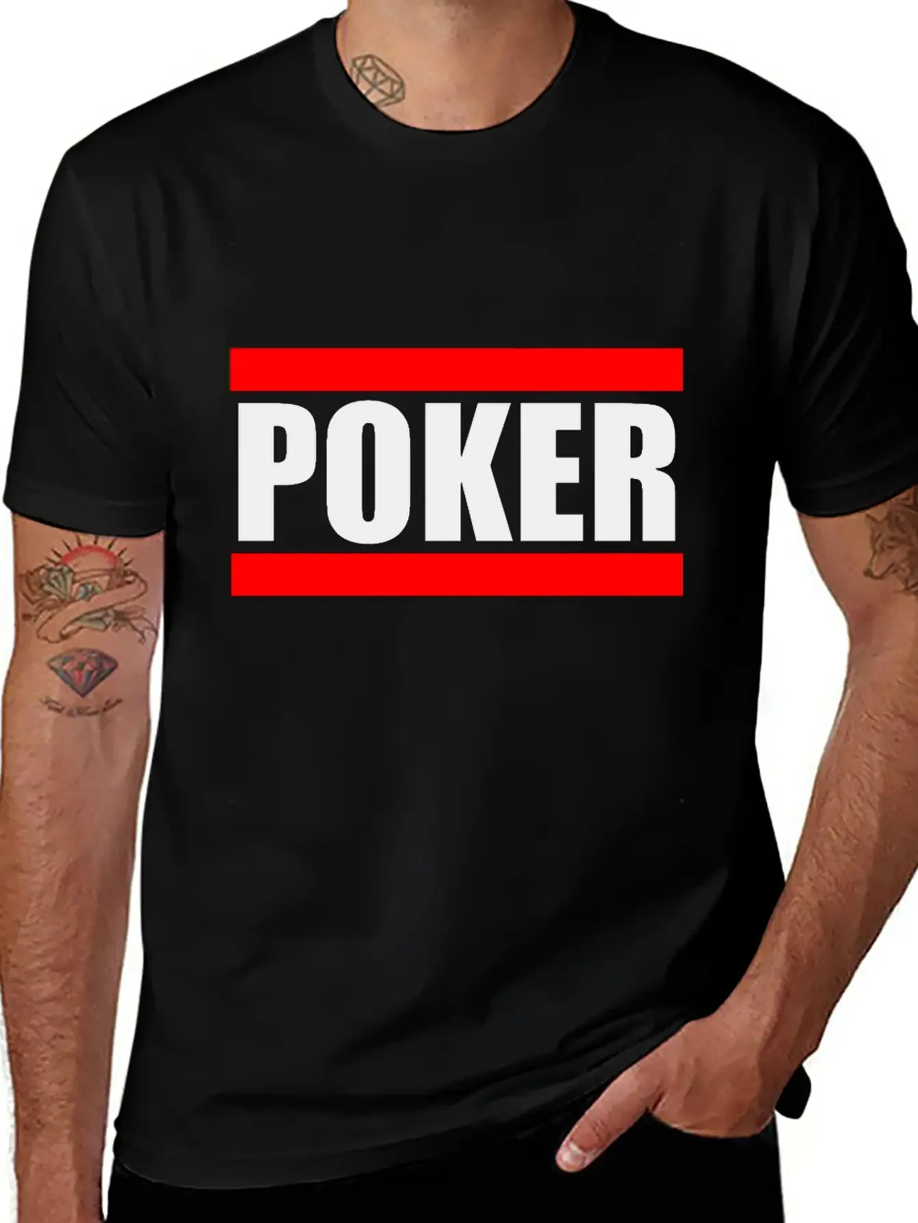

Poker Card Game Printing Men's T-Shirt Short Sleeve Cotton Tees Oversize Tops Summer Funny T-shirt Men Women Clothing Streetwear