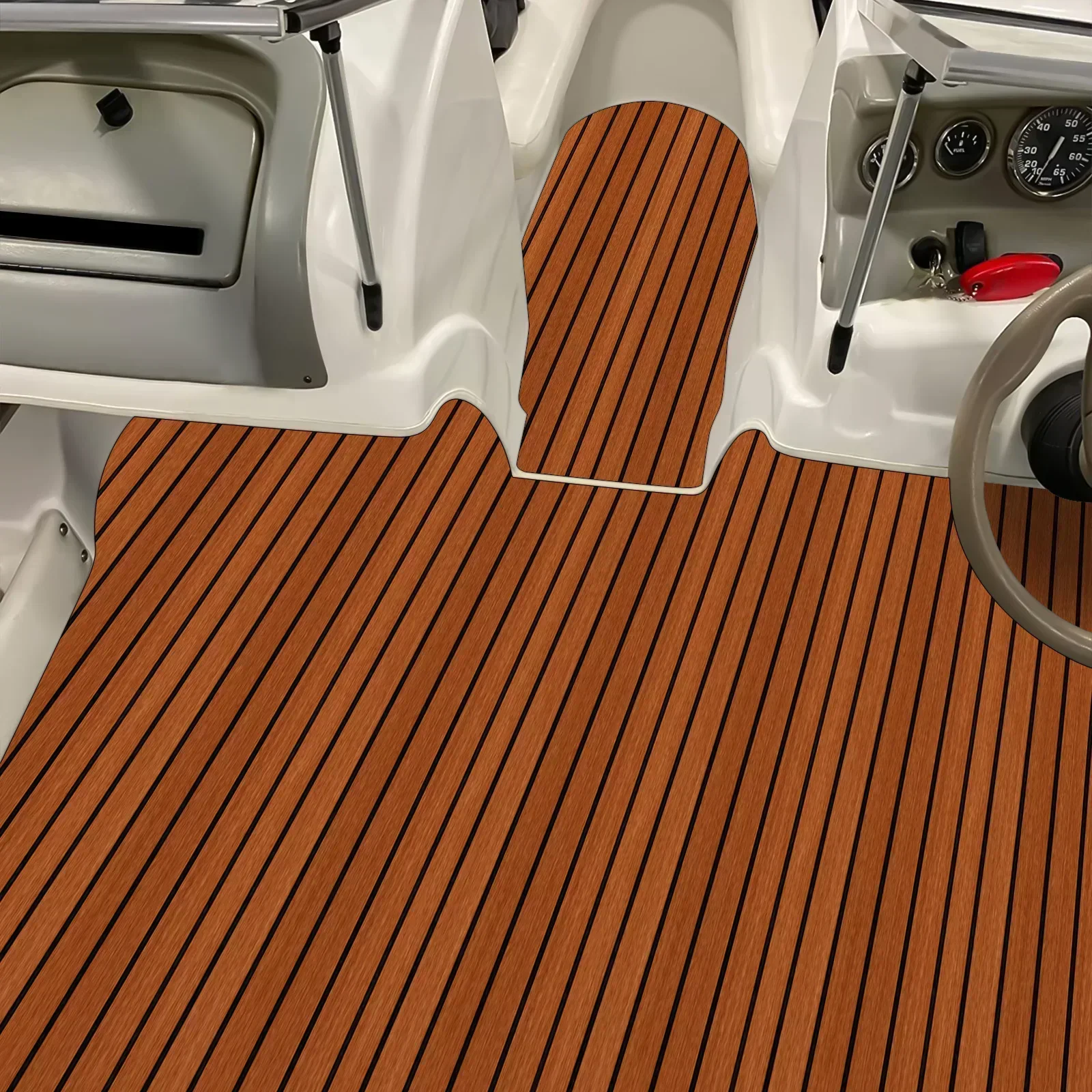 95 x 24 Zoll Bootsbodenbelag, EVA-Schaumstoff, Terrassendielen, Kunst-Teak-Marinematte, rutschfestes, selbstklebendes Bodenmaterial für Motorboot, Wohnmobil