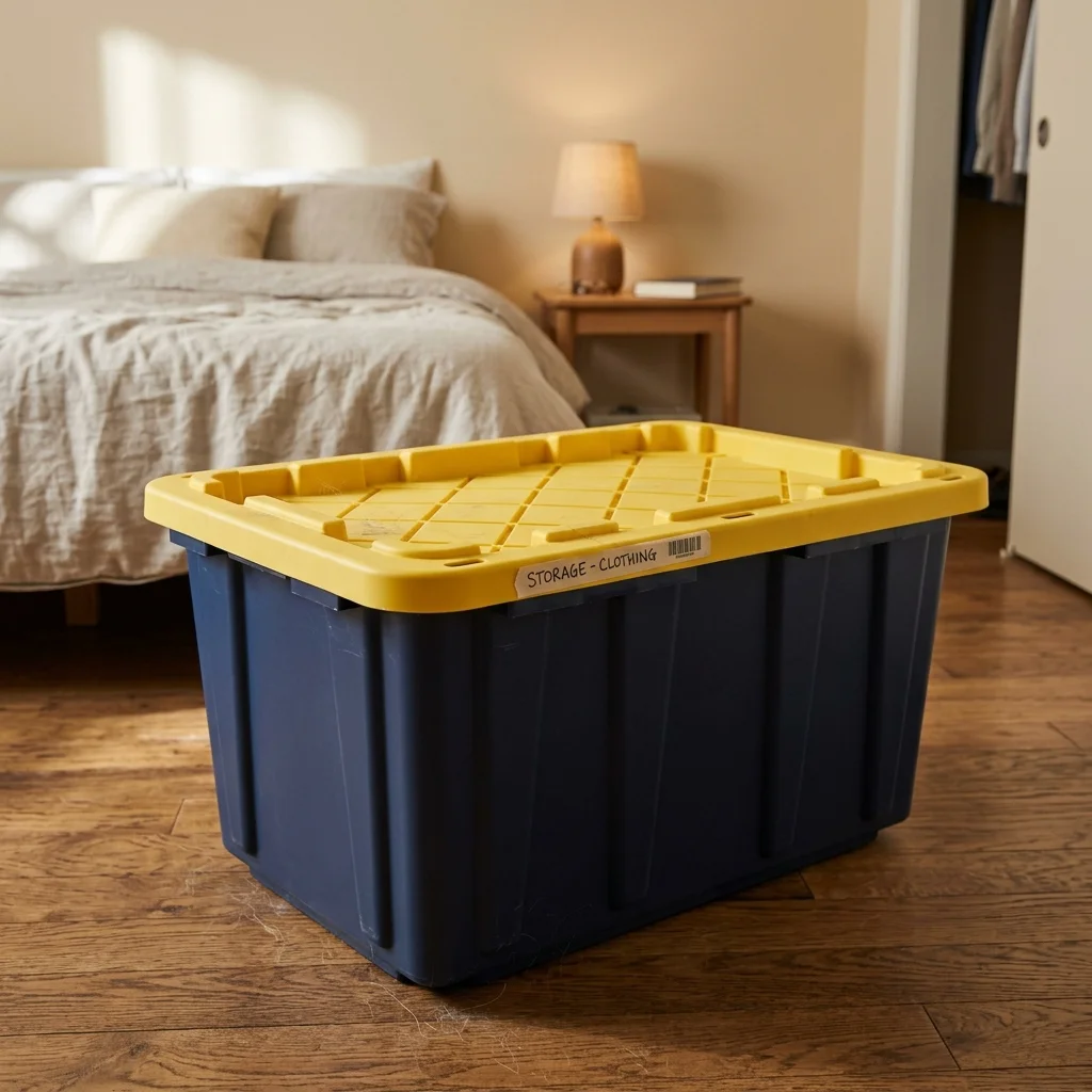 17 Gallon Heavy-Duty Tough Storage Tote, Black & Yellow, 4 Pack, Stackable Plastic Storage Container with Lock Holes & Ergonomic Handles for Home, Garage & Job Site Organization