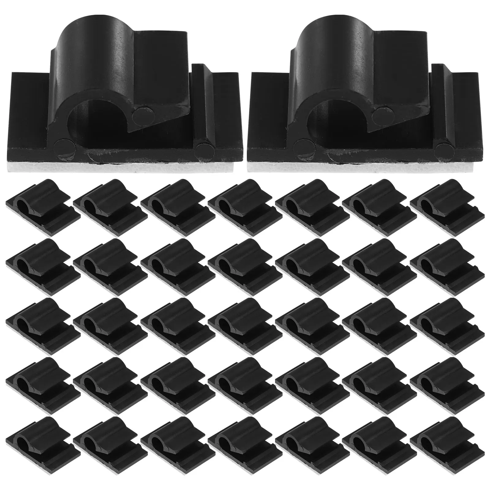 

50 Pcs Clamp Line Card Tie Wire Holder Holders for Cords Self-adhesive Cable Management Clips Tablet Stand Organizer