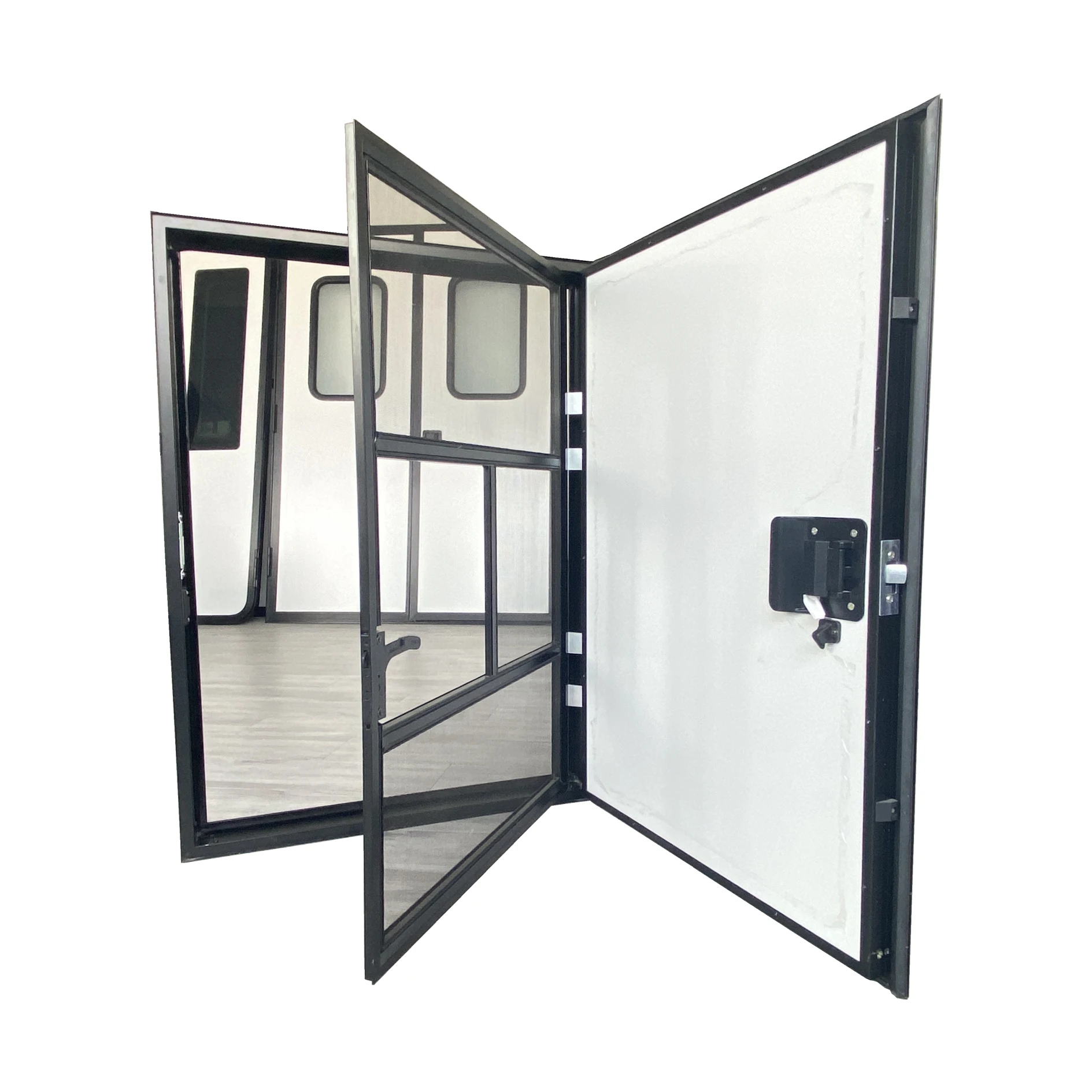 2025 Custom Size Motorhome Caravan Trailer RV Entry Door With Mosquito Proof Door & Single-point Lock & No GLASS