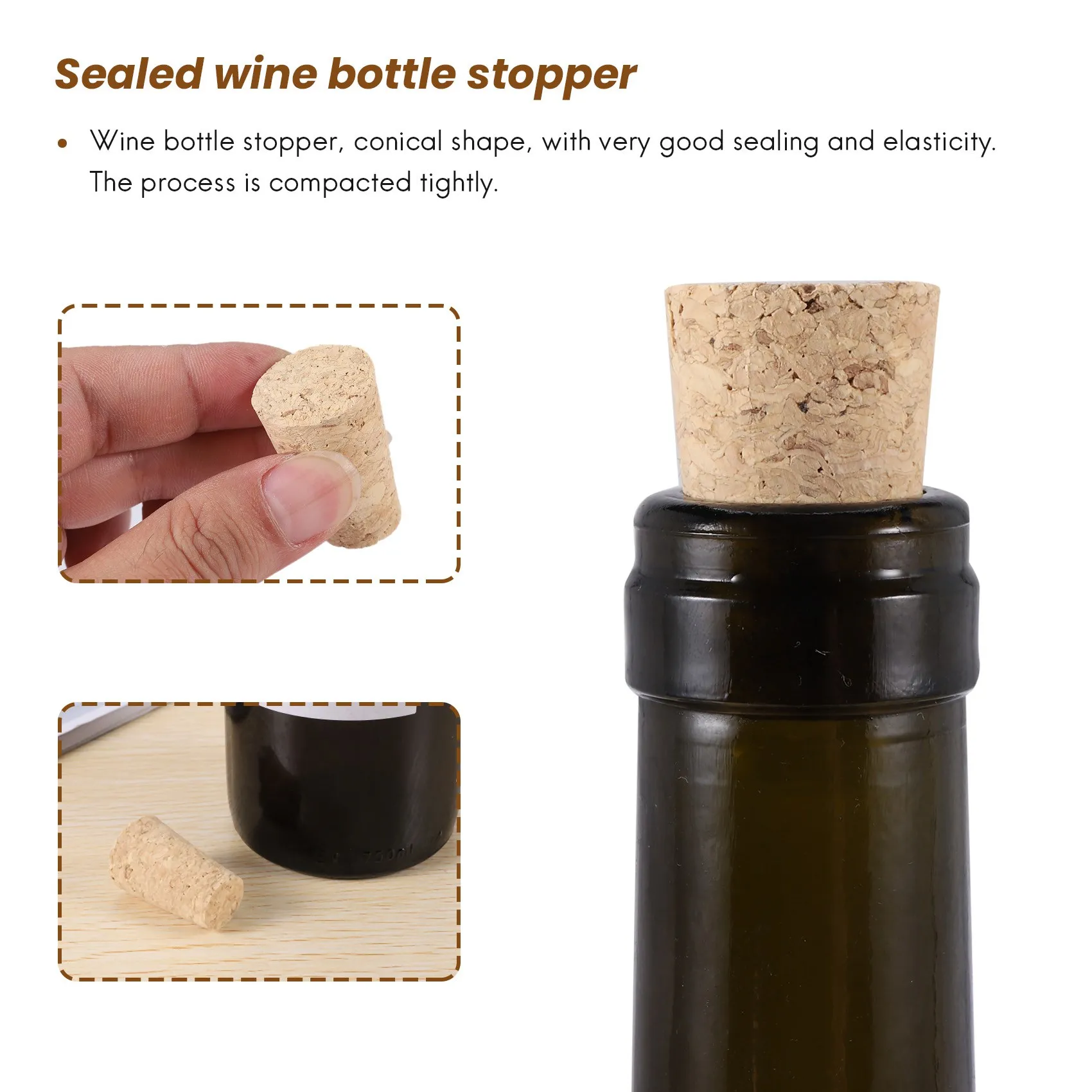 20 ชิ้น/ล็อตไม้ธรรมชาติ Corks ไวน์ Stopper ไม้ขวดกรวยประเภทขวดไวน์ Corks ปลั๊กซีลหมวกขวดเบียร์ Corks