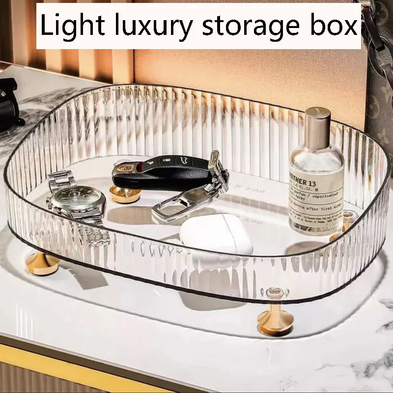 Bathroom Desktop Storage Box Desktop Transparent Acrylic Plastic Storage Frame Sundries Snacks Skin Care Products Perfume Storag