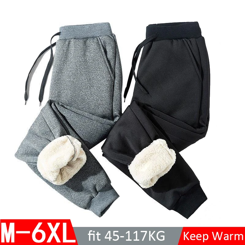 Winter Warm Sweatpants Men Fleece Pants Thicken Joggers Unisex Mens Womens Sport Pants Casual Outdoor Velvet Trousers 3XL 5XL