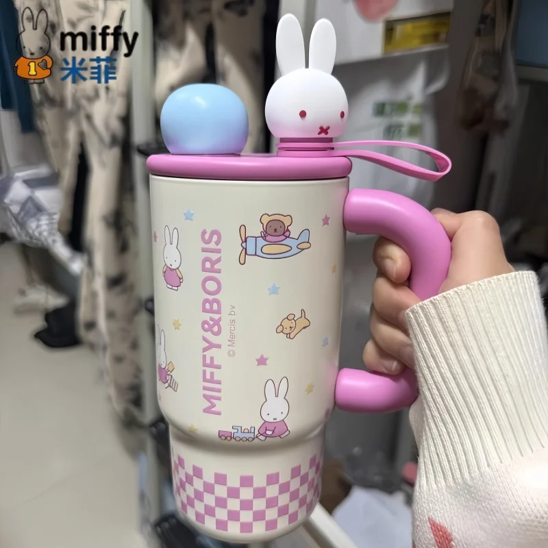 

Miffy Water Cup Large Capacity Elegant Appearance High Level Insulation Ice Preservation Portable Dual Drinking Insulation Cup