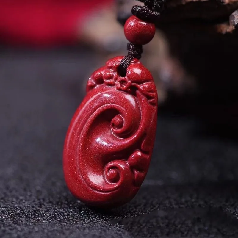 Natural Cinnabar Ruyi Pendant Xiangyun Men's and Women's Same Fashion Accessories