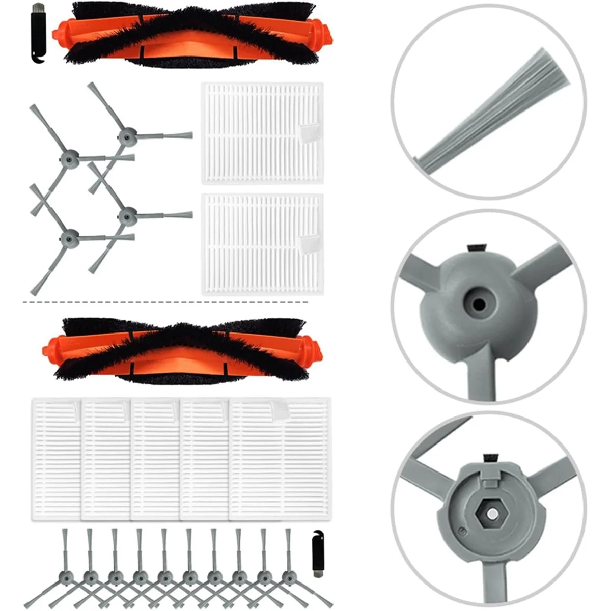 ABKR para Lubluelu L20 Honiture V8 Pro Robot aspirador Cepillo Lateral principal filtros Hepa Kit de repuesto