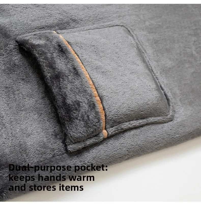 Nuevo Conjunto de Ropa de Casa para Hombre, Invierno, Bata Larga y Gruesa de Felpa Coral con Pantalones de Pijama, Cálido y A...