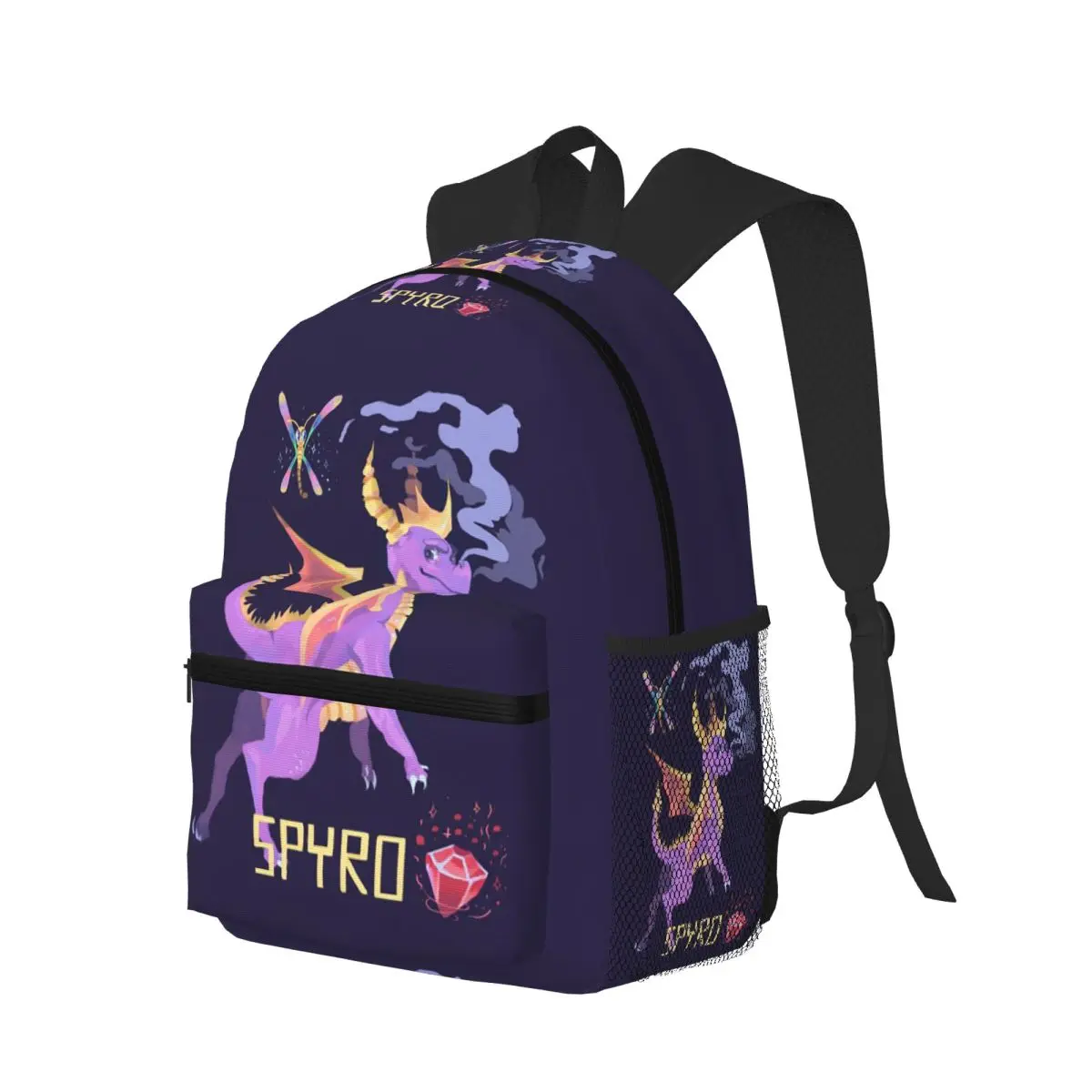 Spyro The Dragon Spyro Zaino per studenti Borsa da scuola Zaino da viaggio per escursionismo per borse a tracolla per libri alla moda per ragazzi e ragazze
