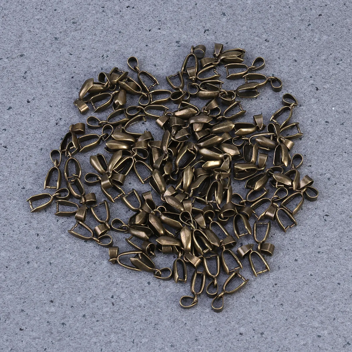 

100Pcs Premium Brass Bronze Bail Bead Connectors 16Mm Anti Rust Jewelry Findings for DIY Necklace Bracelet Making Supplies