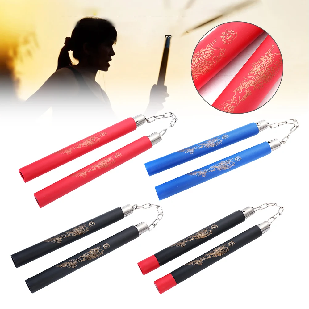 Nunchucks con agarre de espuma con cadena Fitness Nunchakus Entrenamiento de espuma seguro Nunchucks Práctica Nunchaku para practicar y entrenar