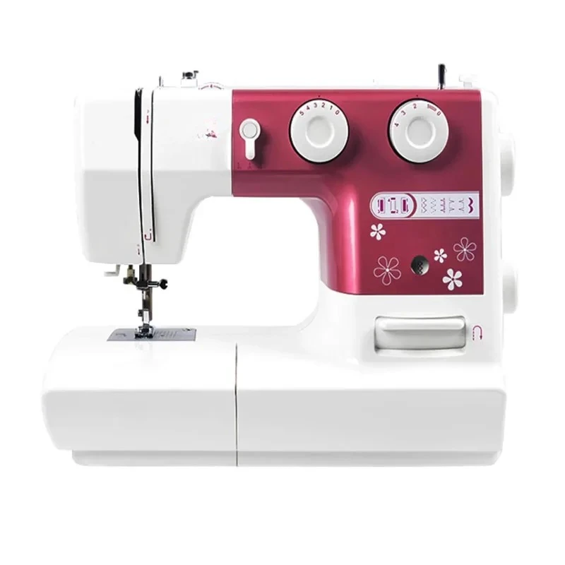 ماكينة خياطة شديدة التحمل بقدرة 60 وات، 8 غرز مدمجة، إطار معدني، نيل مزدوج، أدوات منزلية متعددة الوظائف