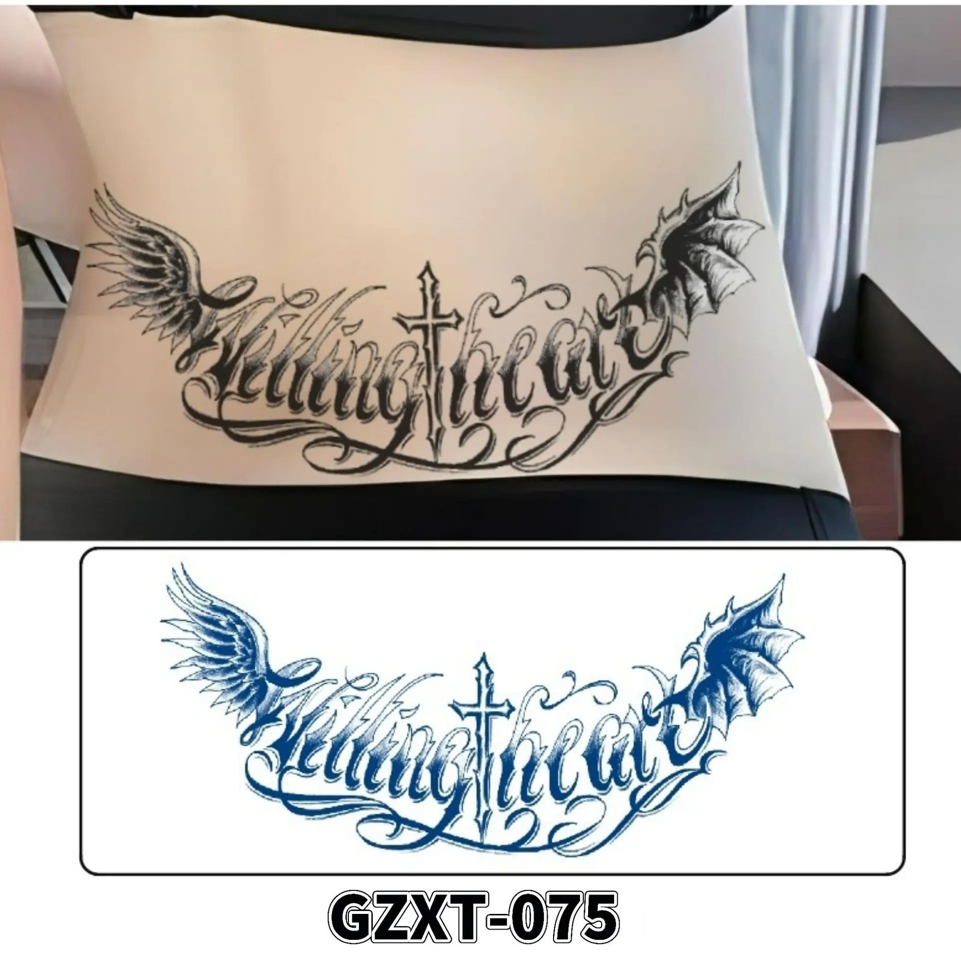 Size:11x28cm Fruit Juice Herbal Flower Breast Waterproof And Sweatproof Breast Sticker Flower Wings Art Temporary Tattoo Sticker