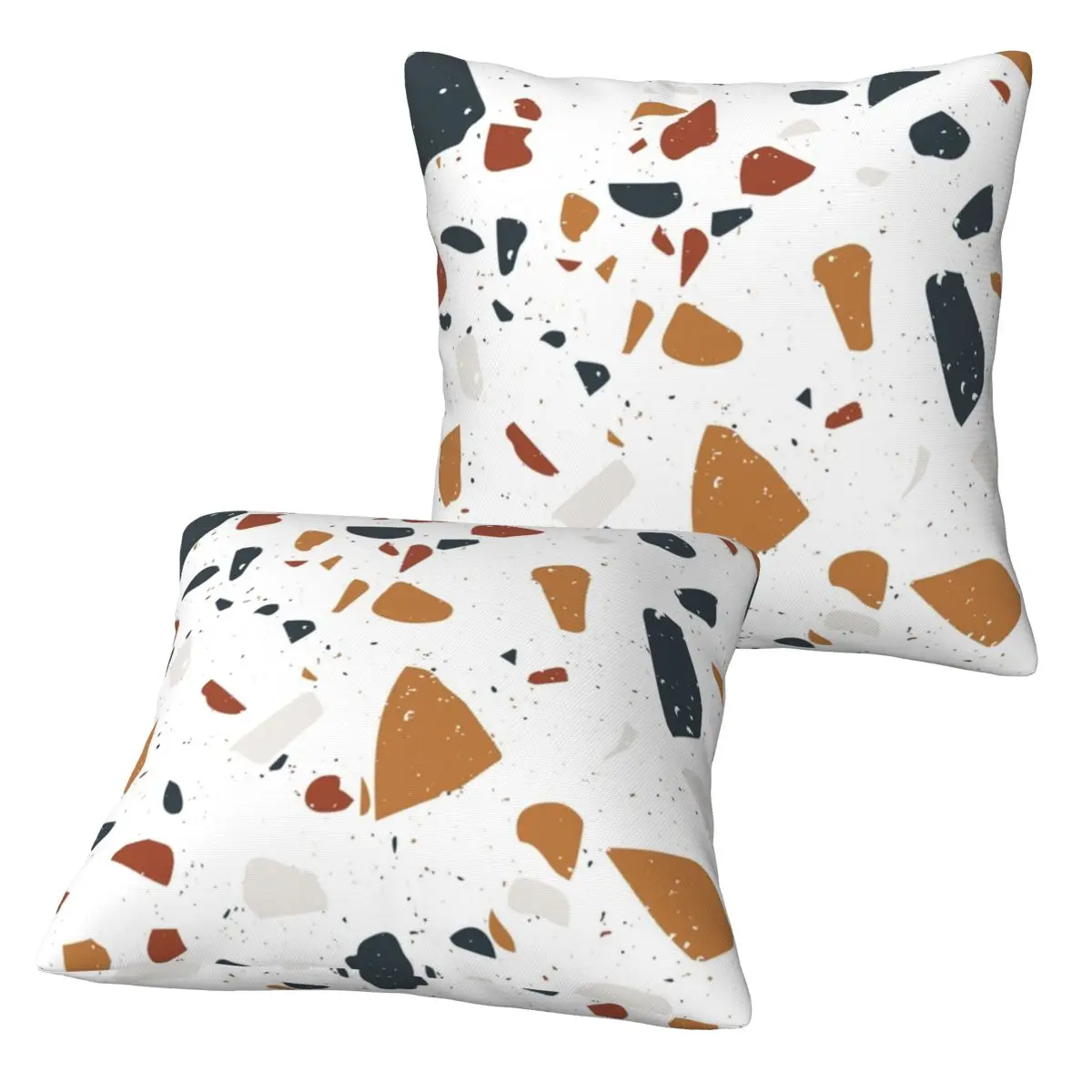 Funda de almohada cuadrada con diseño de piedra de terrazo, cojín con cremallera, cojín decorativo cómodo para el hogar y el coche, 2 uds.