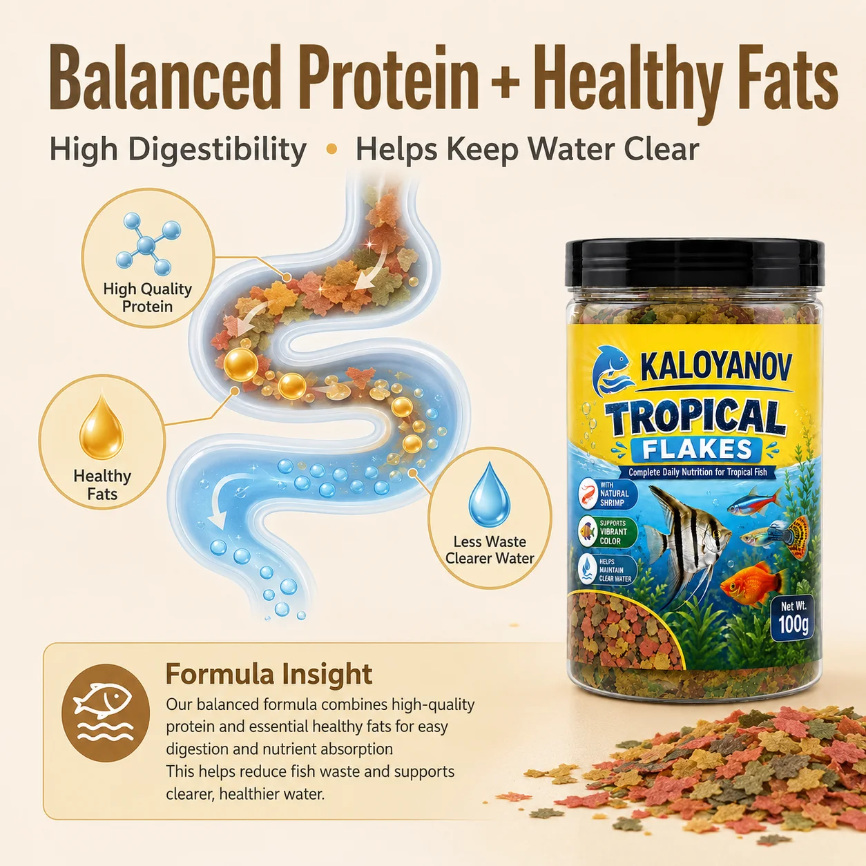 KALOYANOV 100g Tropical Fish F - Tetra Fish In Aquarium recension och pris