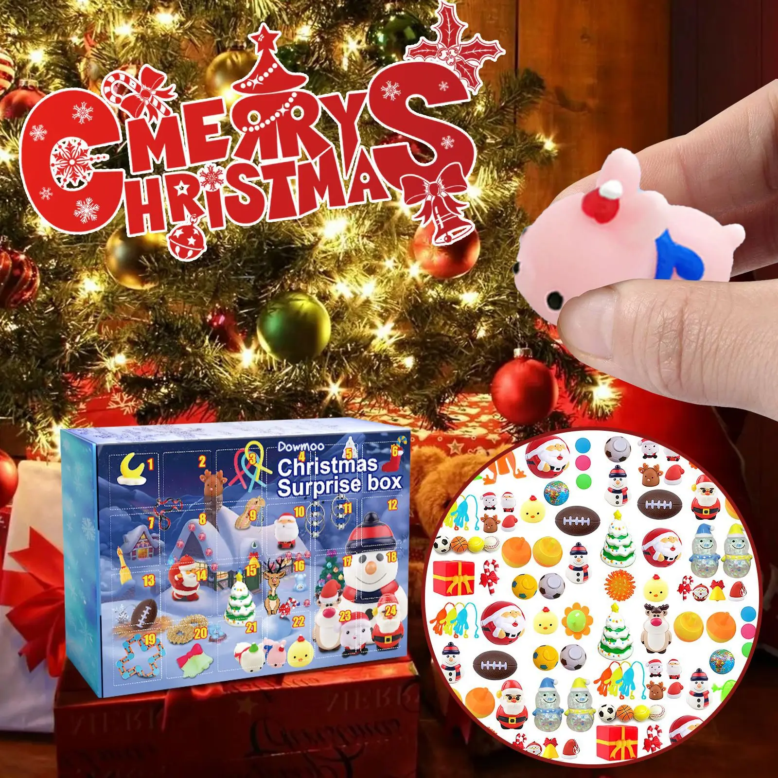 

Christmas Surprise Blind Box 24 Grids, Mystery Stress Relief Fidget Toys, Xmas Advent Calendar Party Gift