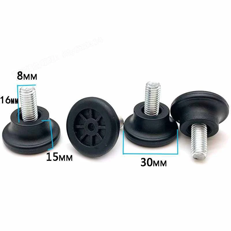 PP Plastic Thicken Adjustable Feet Pad Screw M6 M8 M10 Table Chair Balck Leveling Foot Pad Furniture Leg Anti-shock Protection
