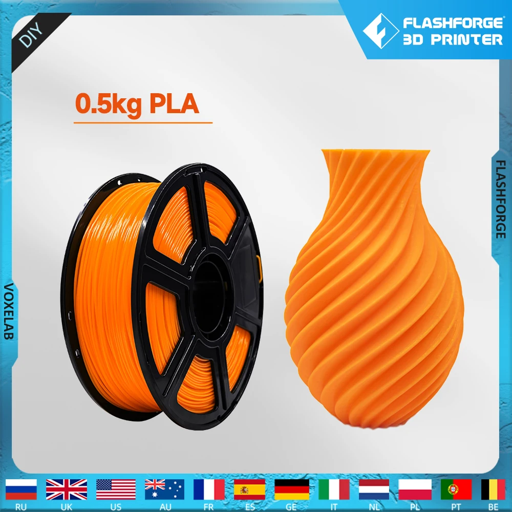 

Flashforge 3d Printer Filament PLA 1.75mm 500g(1.1lbs)/spool 3D Printing Materials for FDM Printers