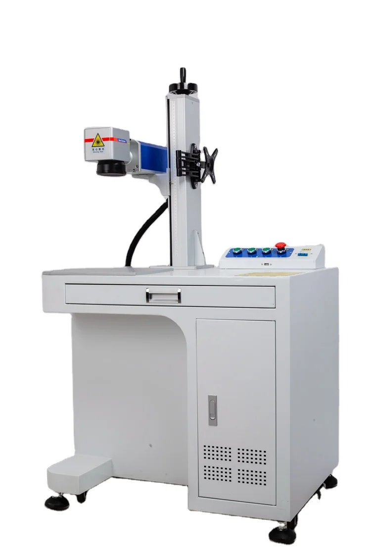 JM Cabinet Type Fiber Laser Marking Machine Raycus Max 20W/30W/50W Metal Engraving Cutting Machine With Desk Laser Pointer