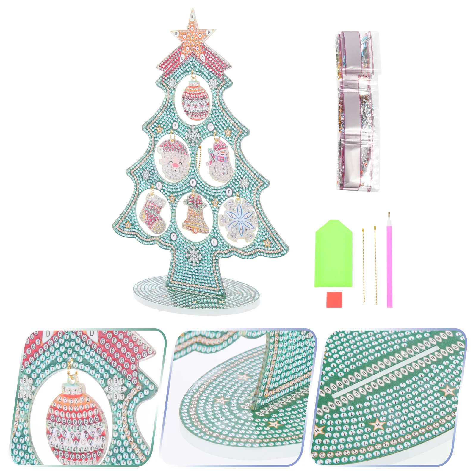 

1 set 1 Set Diy Kit Christmas Tree Colorful Mosaic Art Craft For Kids Adults Decorative Home Gift Children