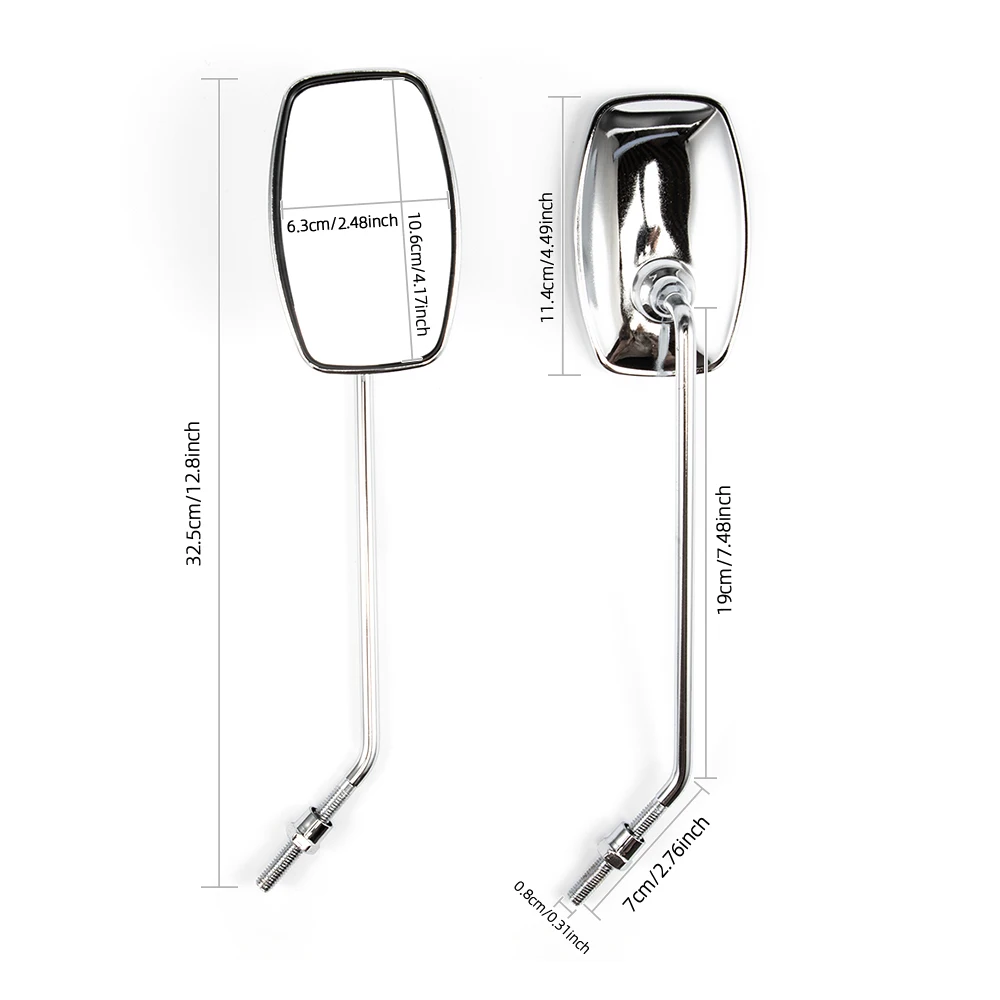 Universal 8mm Motorcycle Modified Square Rearview Mirror Side Mirrors for honda Shadow VT VT1100 VT750 VT600 VF750 Magna 750