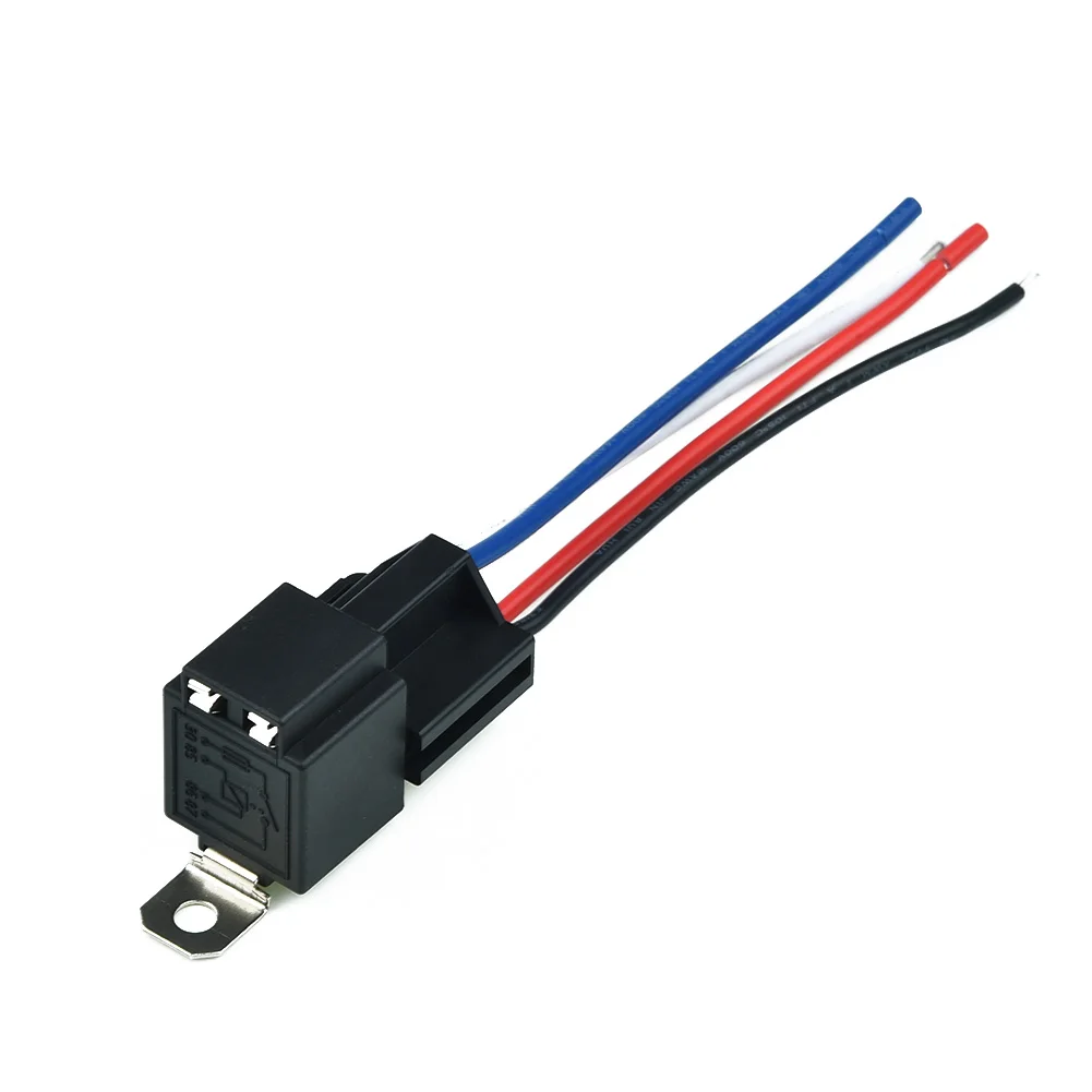 Amp Relay Pre-wired Metal Car Truck With Socket Base/Wires/Fuse Polyamide 4 Pin 30A SPST Portable High Quality